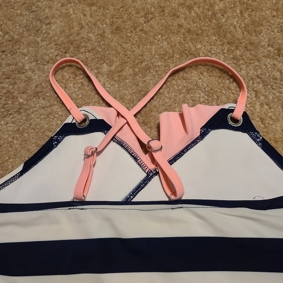 𝅺lot Land's End Girl's Striped Tankini and Rashguard, size 12 - Picture 9 of 16